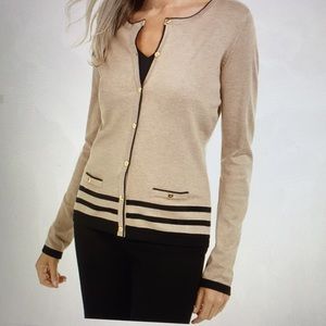 NWT Karen Scott Petite Stripe Cardigan